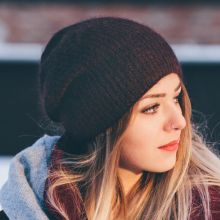 Urban Threads Knit Hat in Midnight Plum