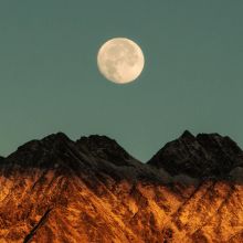 24" x 36" Moon Over Mountains Print